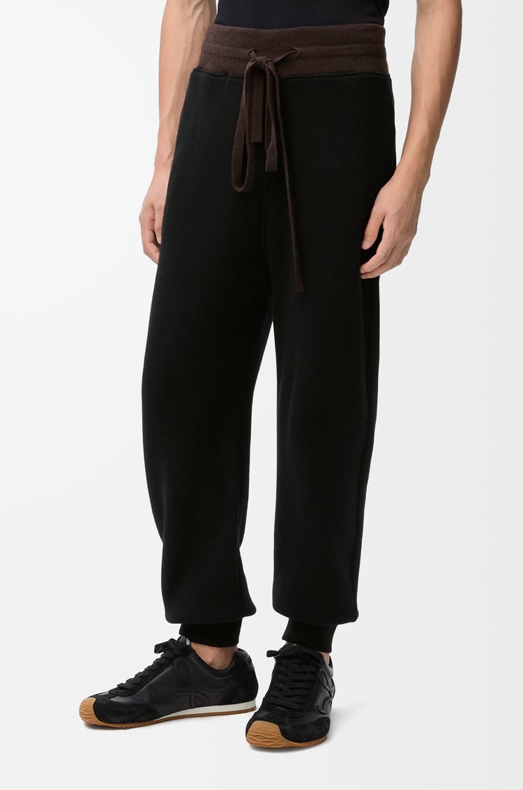 LOEWE Sweatpants in cotton and cashmere Black/Brown