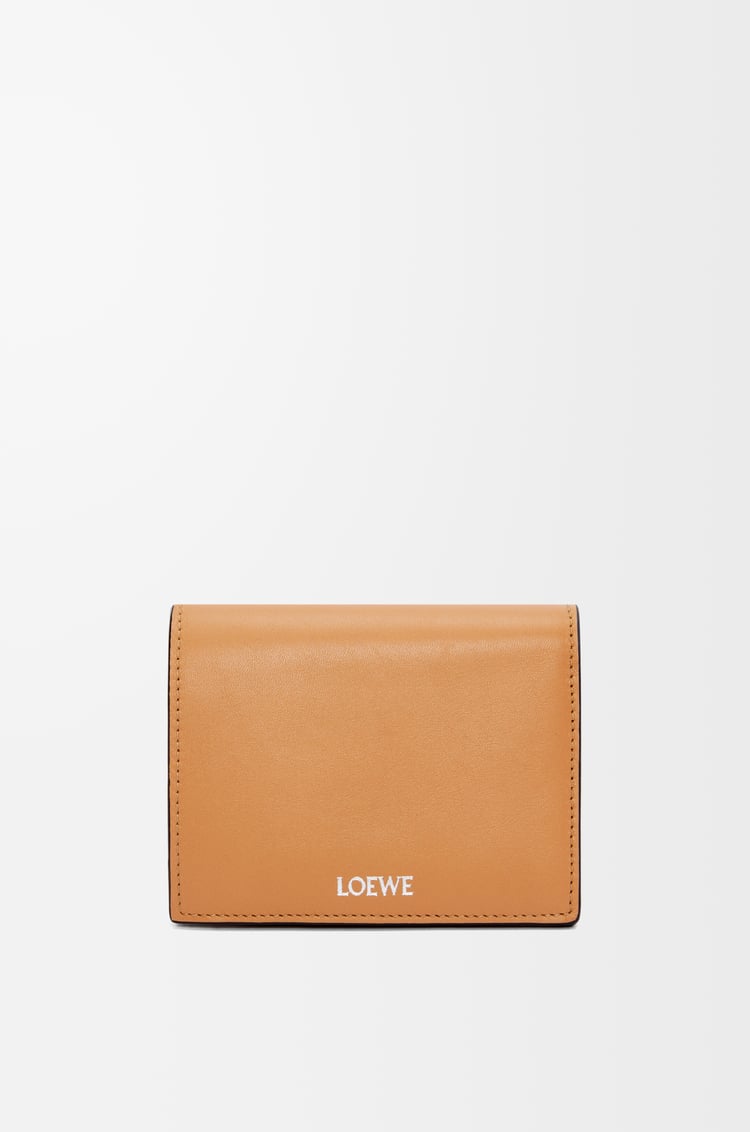 LOEWE Folded wallet in shiny nappa calfskin Warm Desert/Black