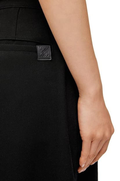 LOEWE Pleated trousers in viscose and linen Black plp_rd