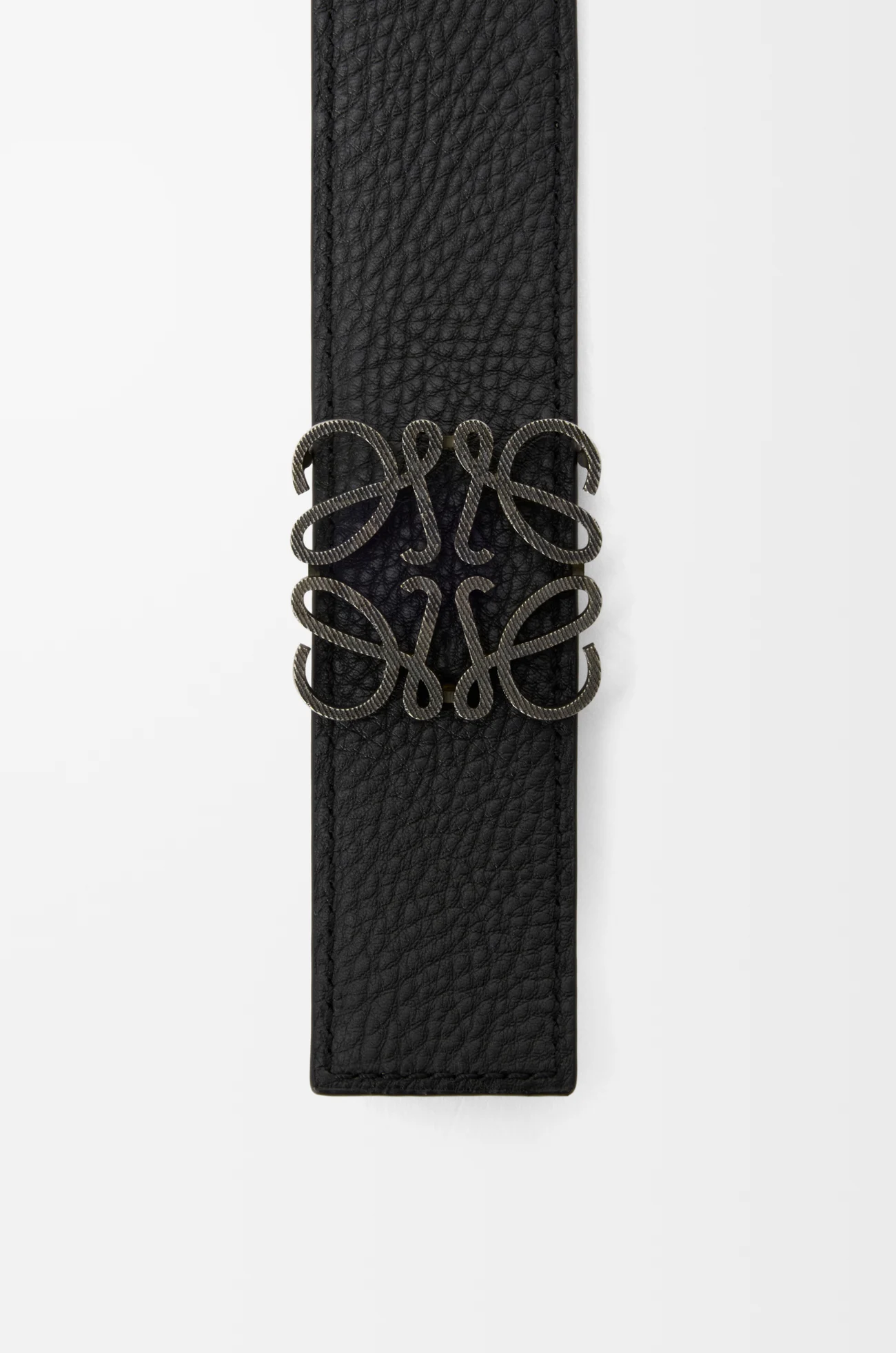 LOEWE Reversible Anagram belt in supple grained calfskin Dark Khaki/Black/Dark Pal