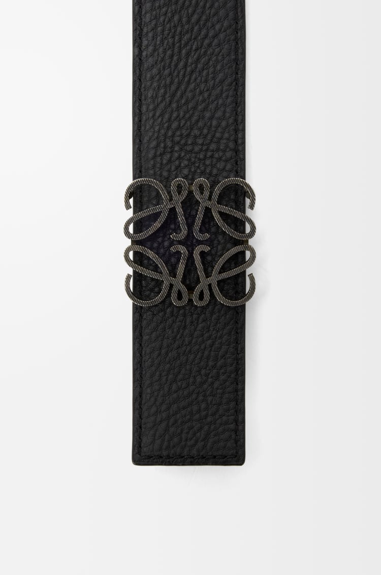 LOEWE Reversible Anagram belt in supple grained calfskin Dark Khaki/Black/Dark Pal