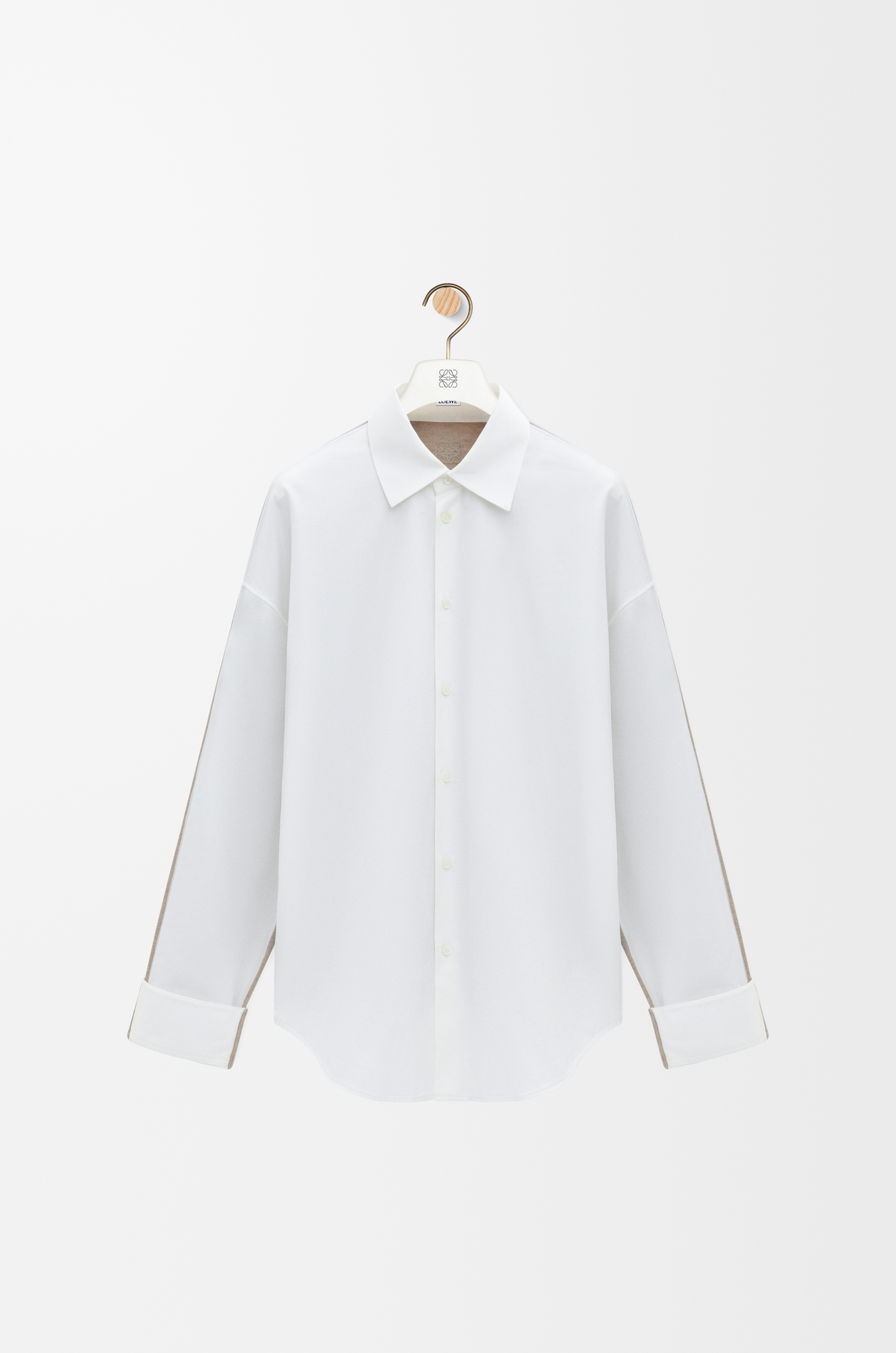 LOEWE ハイブリッド シャツ（コットン&ウール） ホワイト/ベージュ