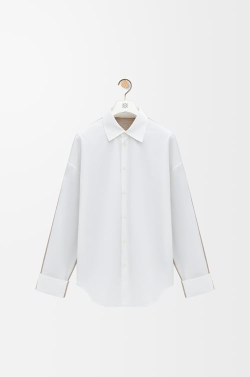 LOEWE Hybrid shirt in cotton and wool White/Beige