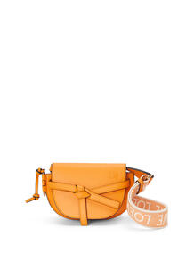 LOEWE Mini Gate Dual bag in soft calfskin and jacquard Mandarin pdp_rd