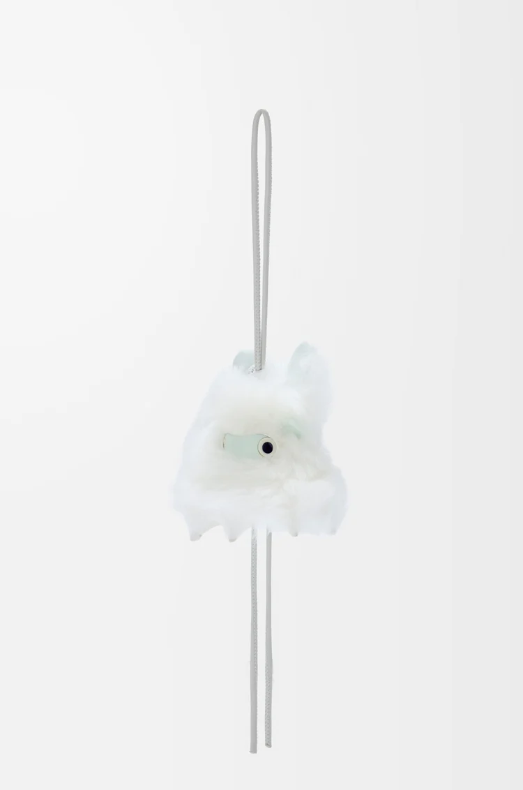 LOEWE Charm Bunny en piel de ternera Blanco