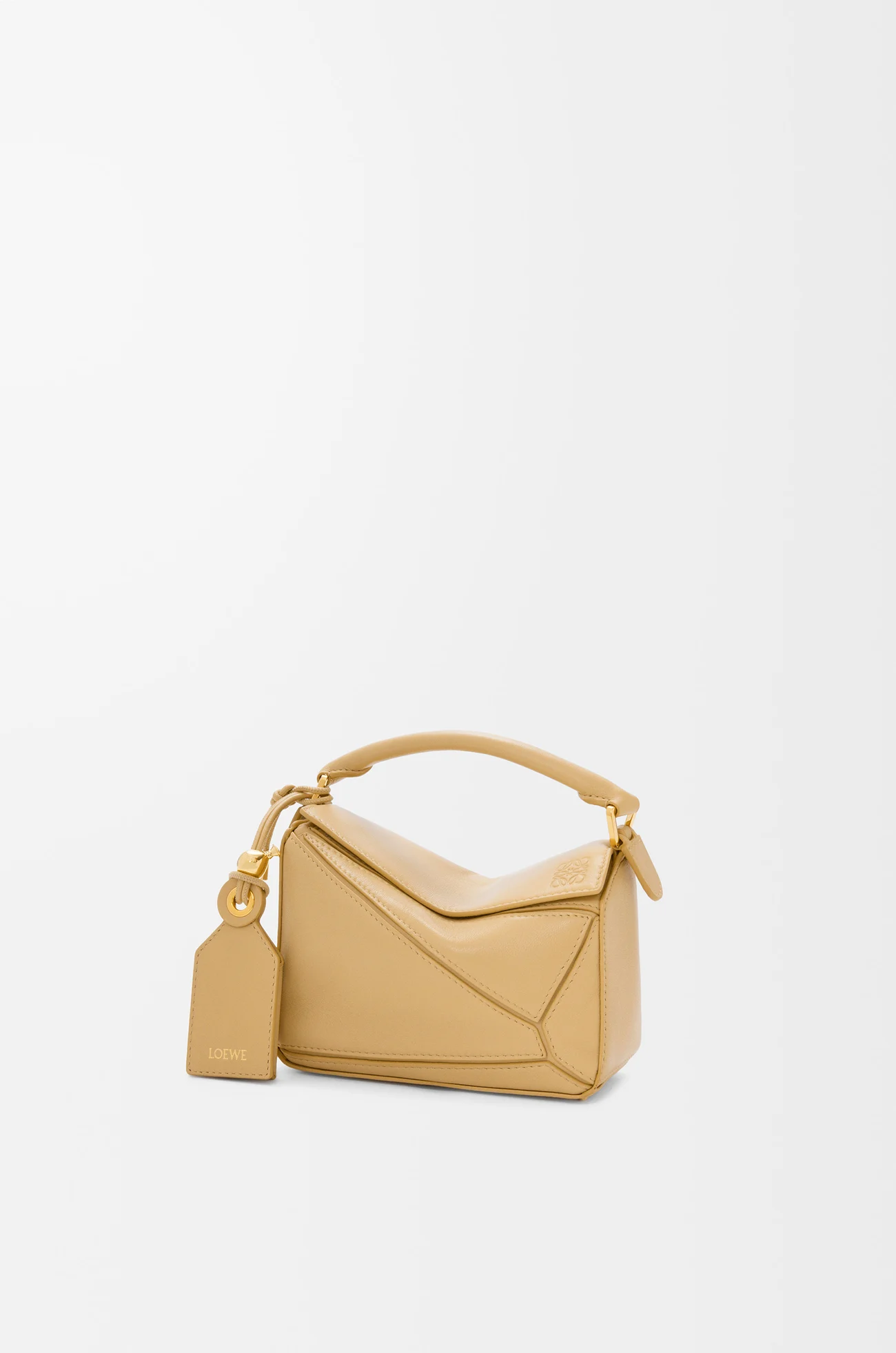LOEWE Mini Featherlight Puzzle bag in nappa lambskin Dark Butter