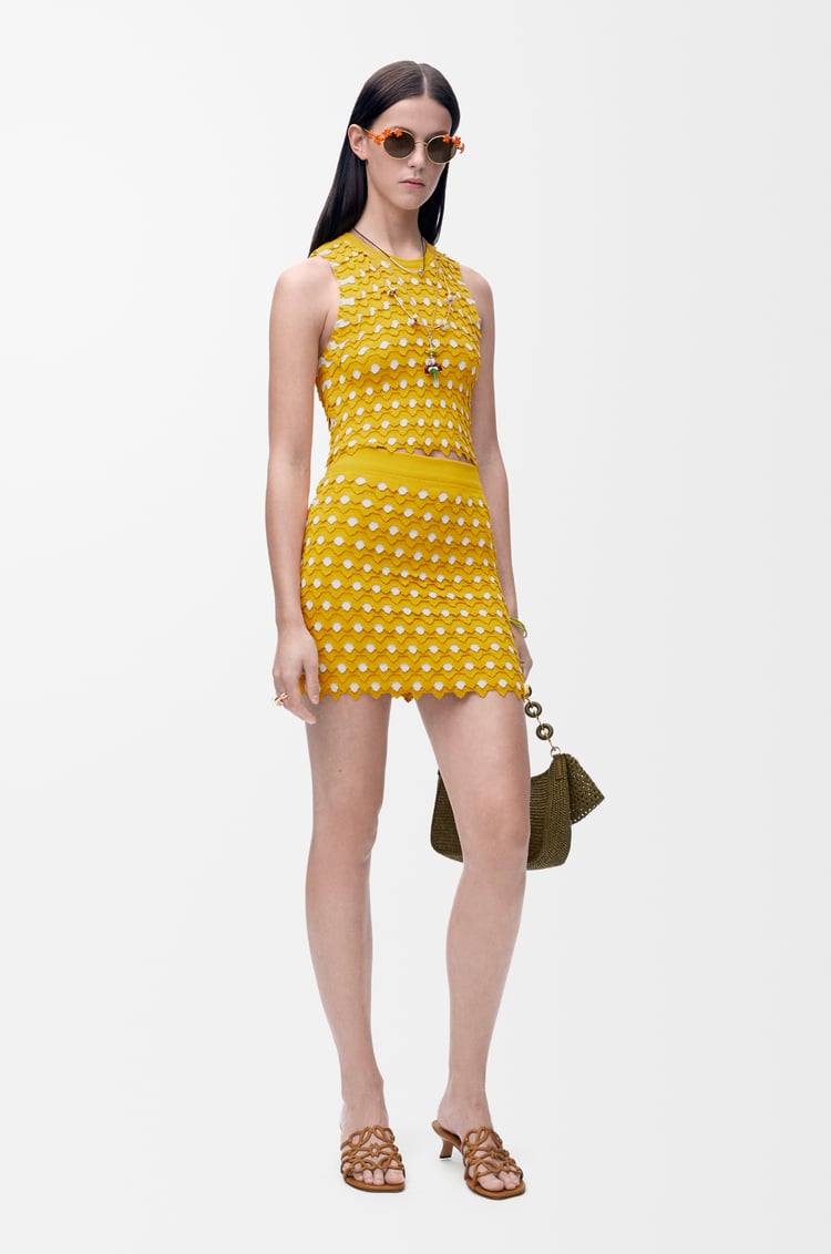 LOEWE Minifalda en viscosa y algodón Amarillo