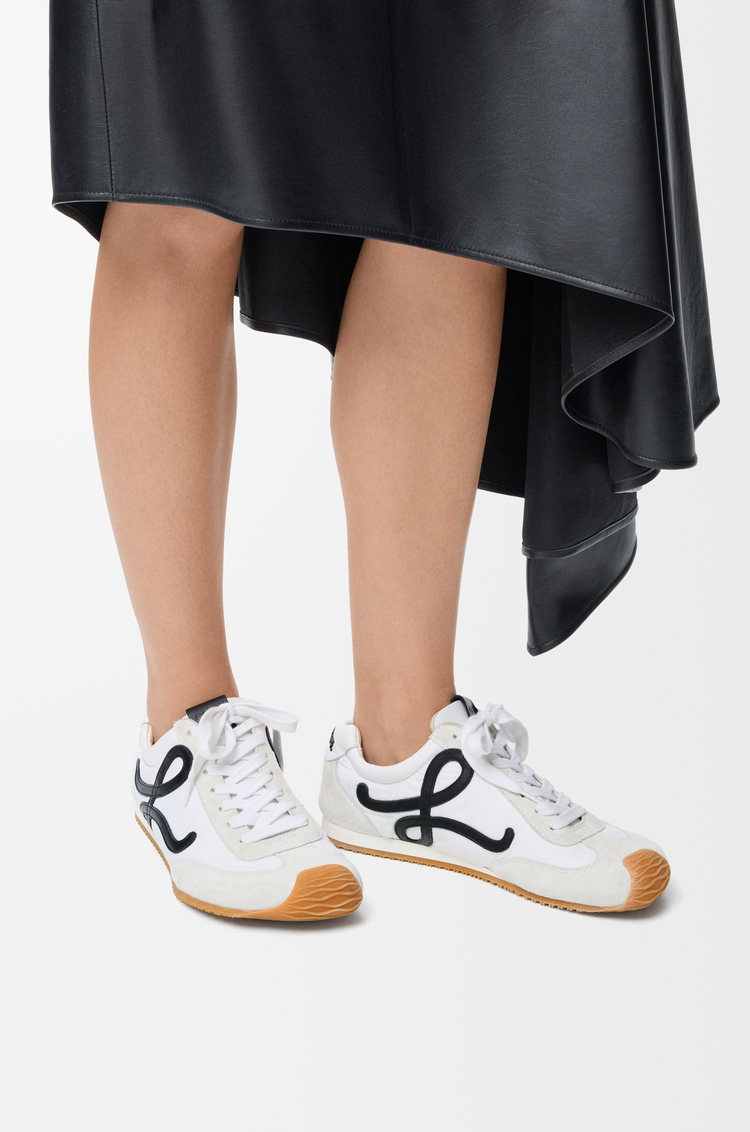 LOEWE Ballet Runner 2.0 in nylon and calfskin White/Black