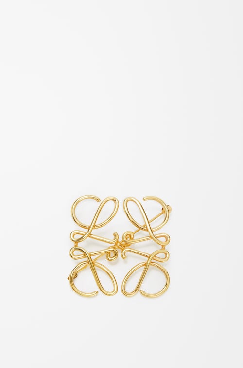 LOEWE Anagram brooch in metal Gold
