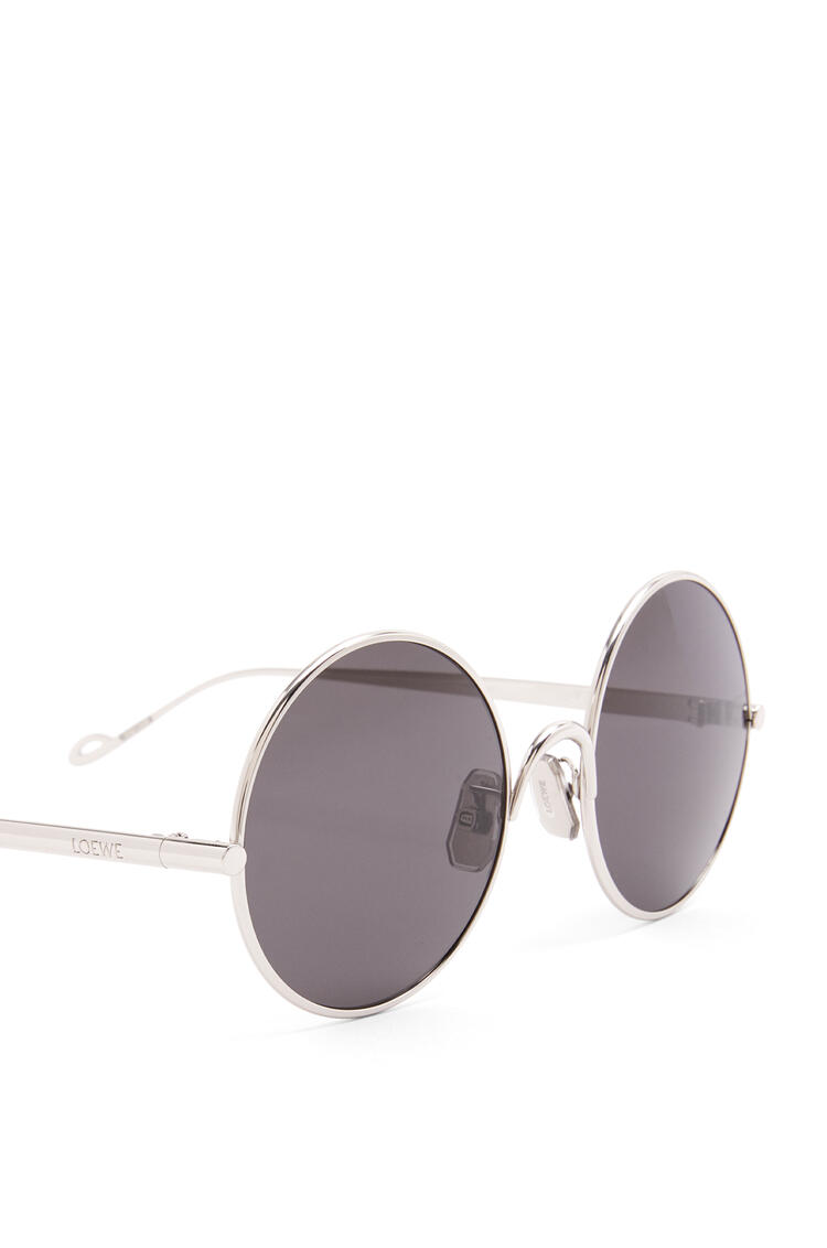 LOEWE Gafas de sol redondas en metal Paladio Brillante/Humo pdp_rd