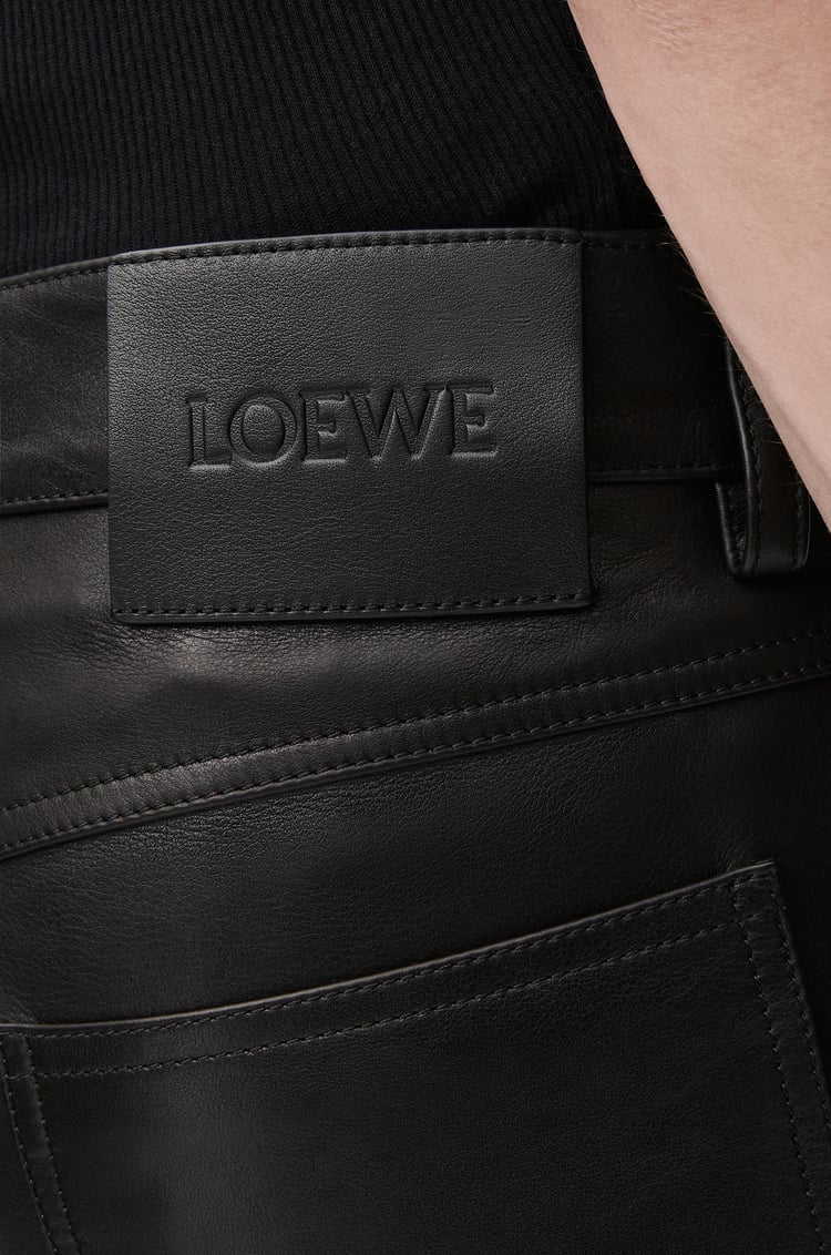 LOEWE Straight leg trousers in nappa calfskin Black