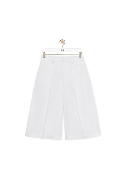 LOEWE Pantalón corto plisado en algodón Blanco plp_rd