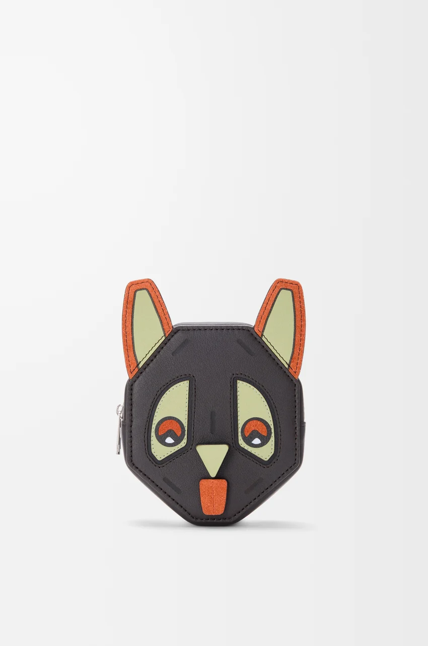 Futurist Cat coincase in classic calfskin