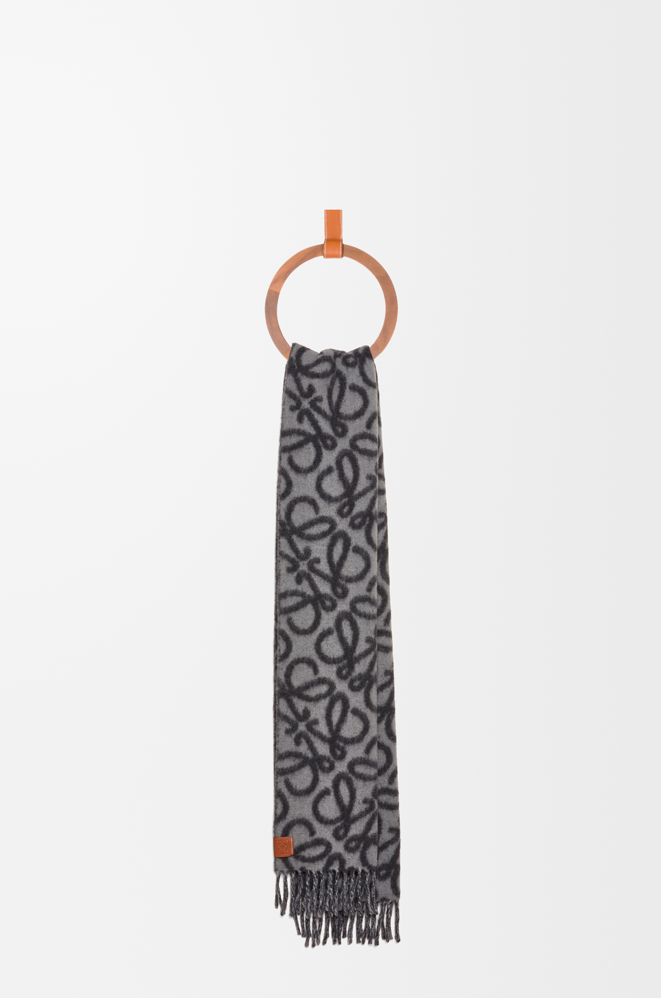 LOEWE Anagram scarf in alpaca and wool blend Black/Grey