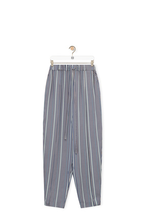 LOEWE 絲質條紋燈籠褲 Grey/Navy Blue