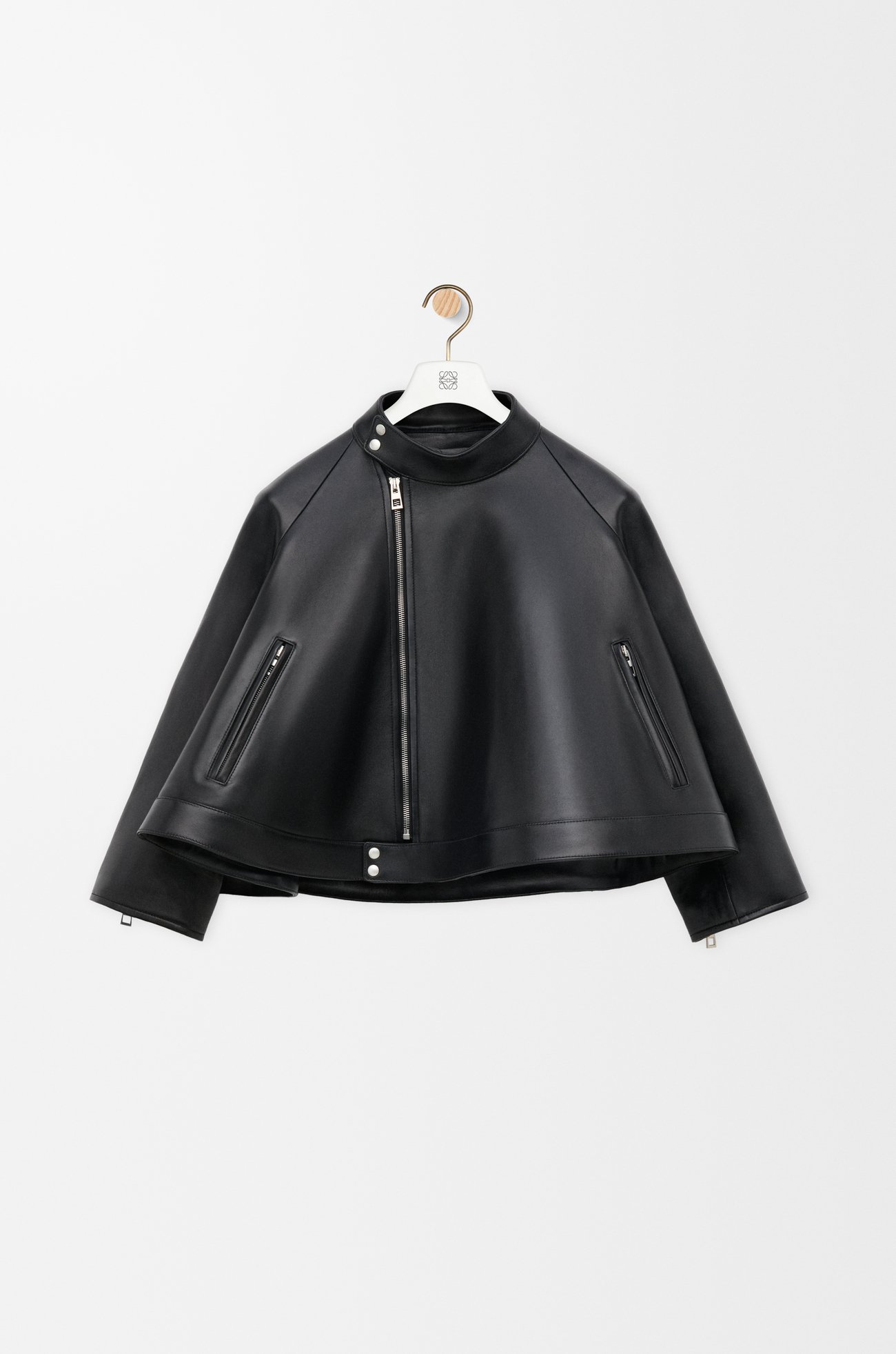 LOEWE Trapeze jacket in nappa lambskin Black plp_rd
