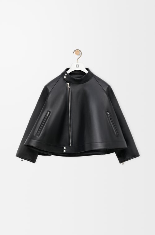 LOEWE Trapeze jacket in nappa lambskin Black plp_rd