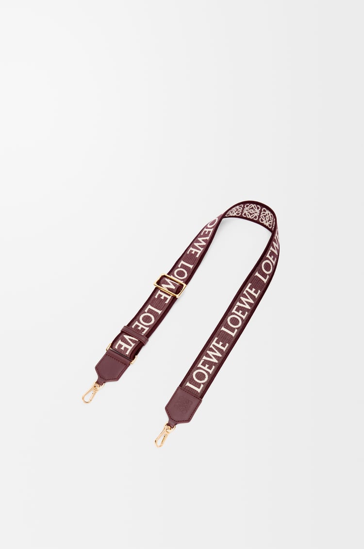 LOEWE Anagram strap in jacquard and calfskin Dark Burgundy