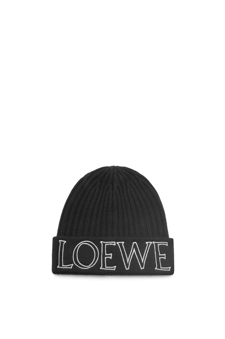 LOEWE LOEWE羊毛毛線帽 黑色