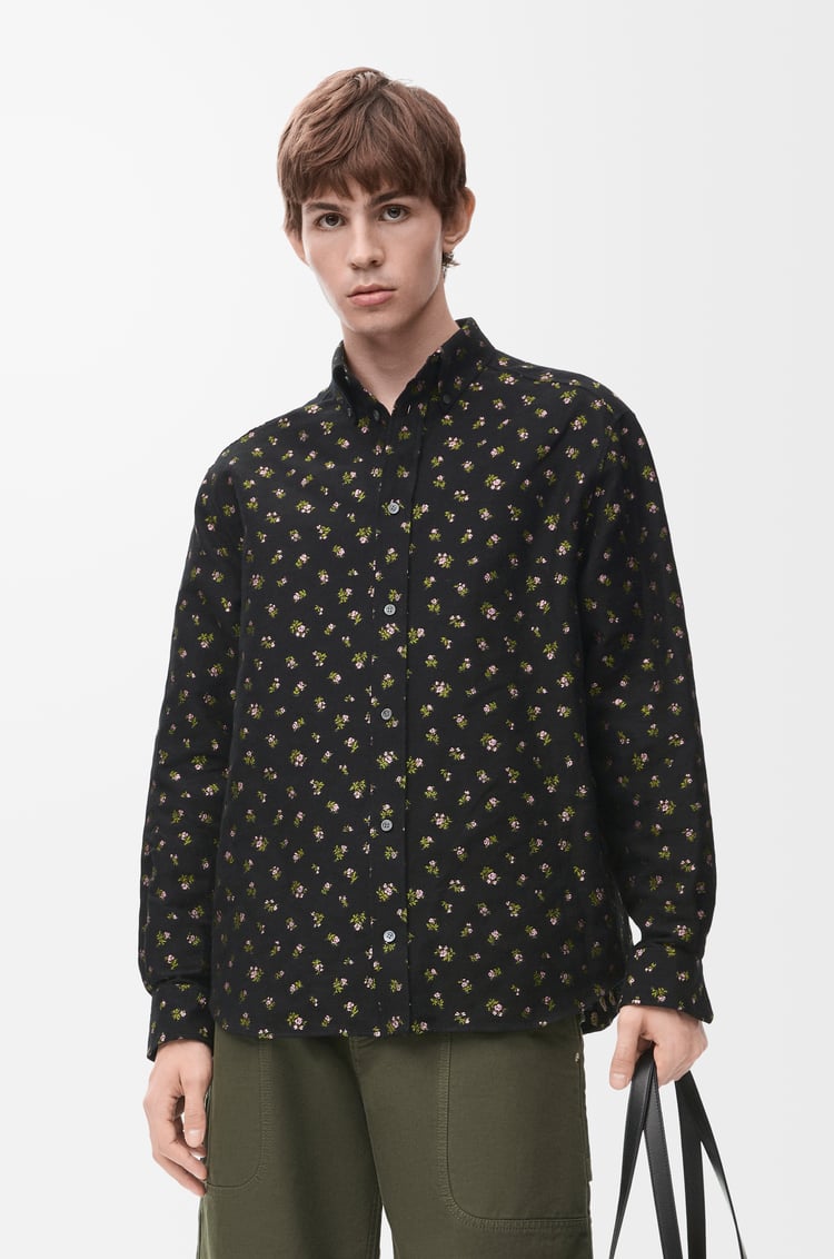LOEWE Shirt in cotton blend Black/Pink/Green