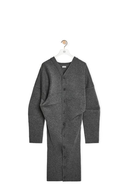 LOEWE Manteau drapé en laine mélangée GRIS FONCÉ plp_rd