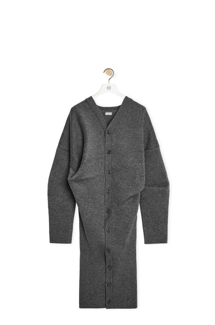 LOEWE Draped coat in wool blend Dark Grey