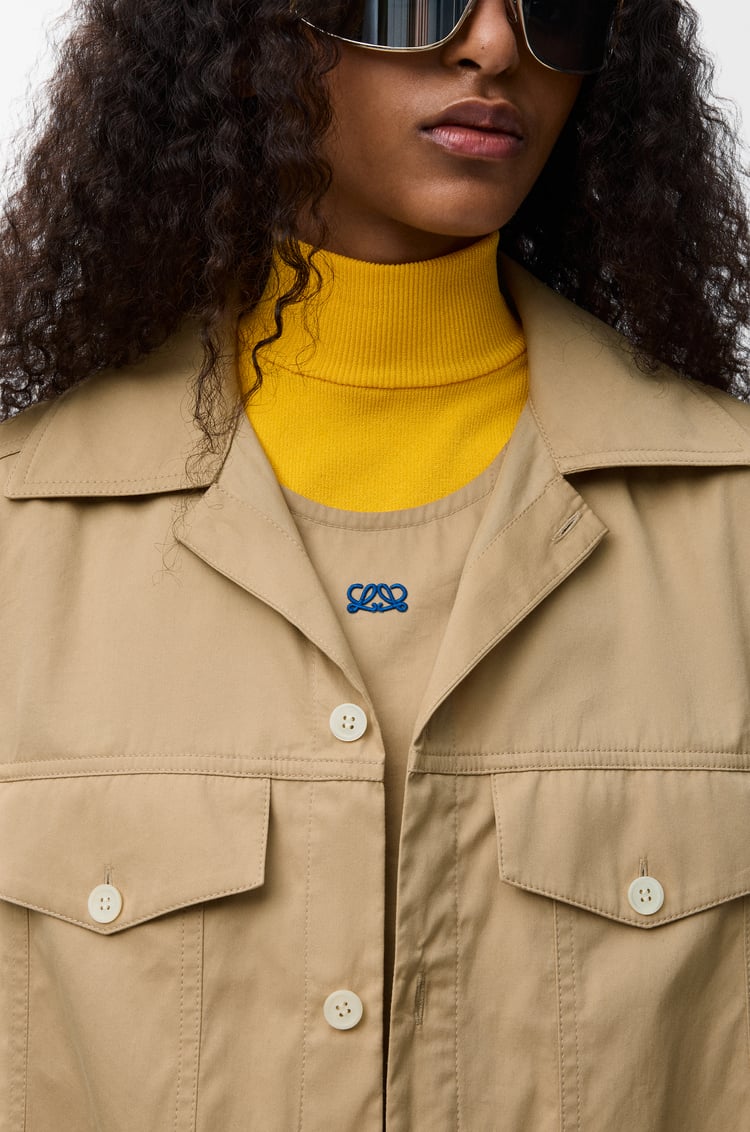 LOEWE Dress in cotton and silk Light Beige