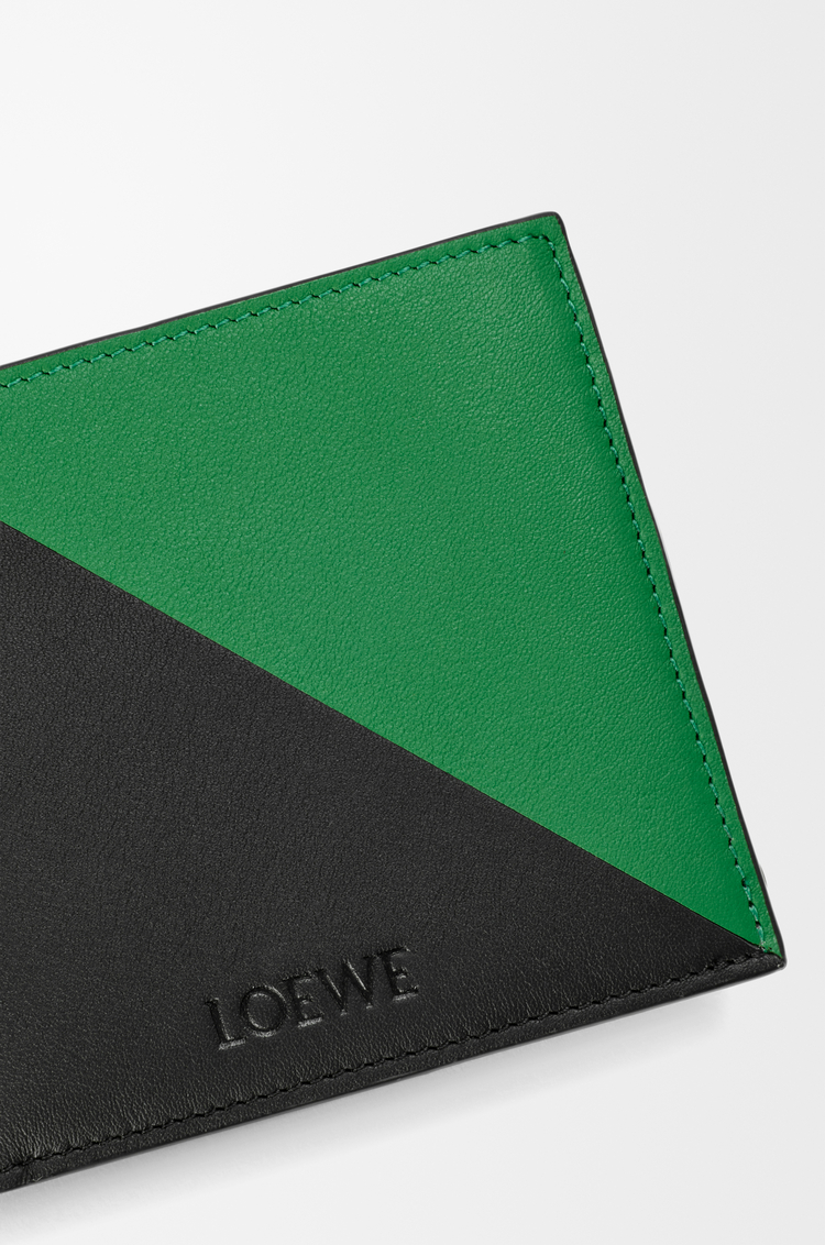 LOEWE 經典小牛皮 Flag 雙摺零錢包 黑色/熱帶綠