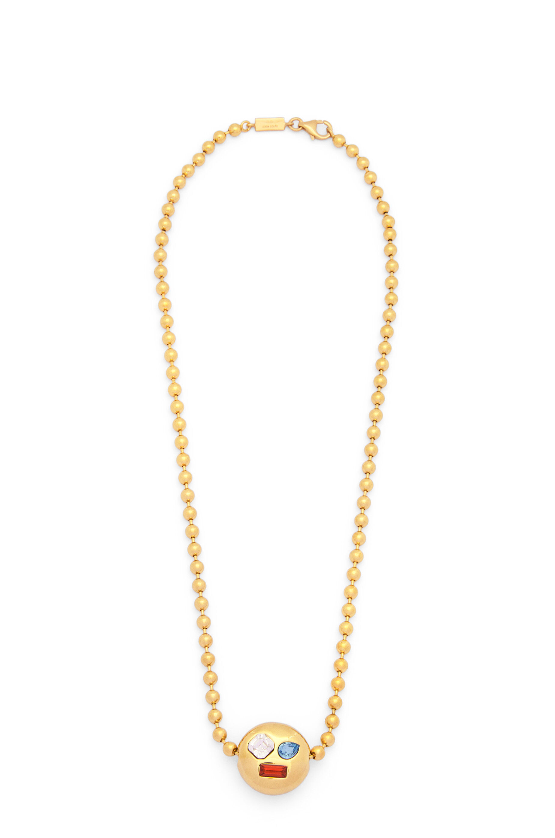Anagram Pebble necklace in sterling silver and crystals Gold Multicolor LOEWE