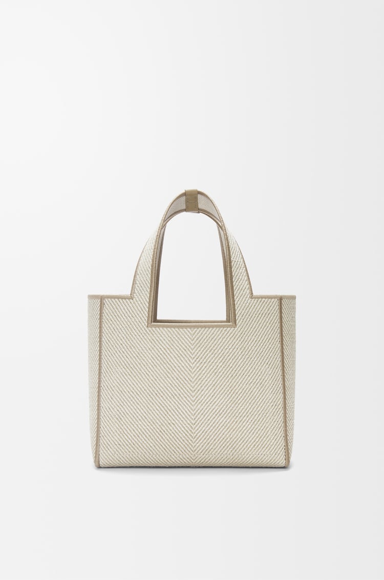 LOEWE Small LOEWE Font tote in jacquard canvas Ecru
