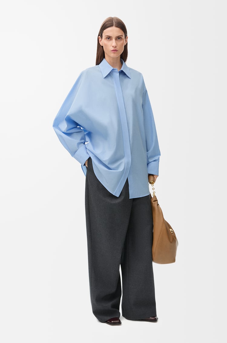 LOEWE ドレープ シャツ（コットン） ベビーブルー