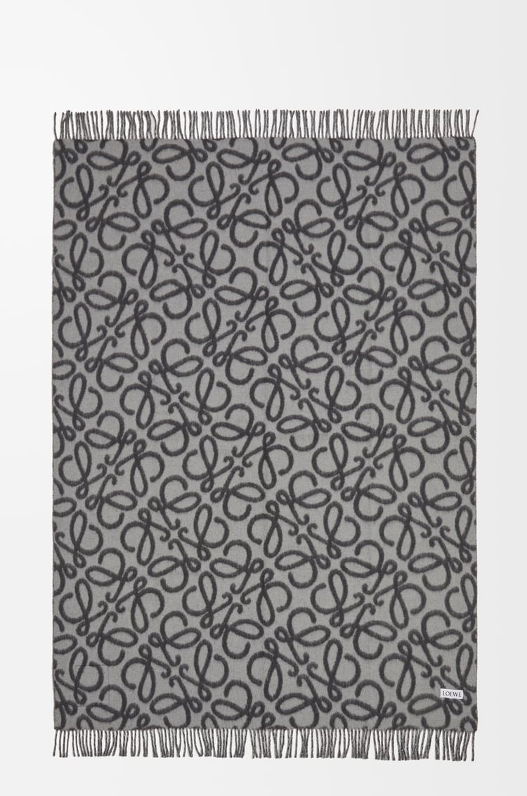 LOEWE Anagram blanket in alpaca and wool Black/Grey