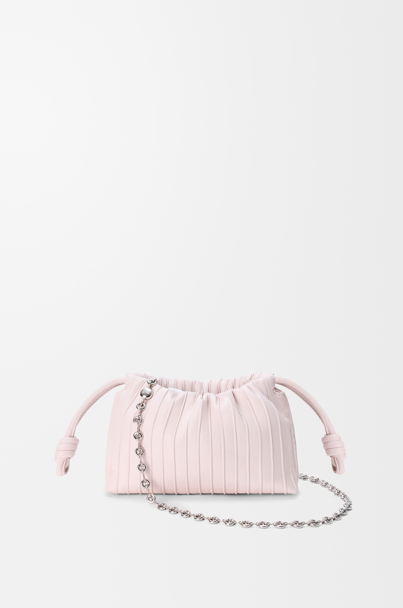 LOEWE Bolso Flamenco pleats purse mini en piel napa de cordero Rosa Cristal