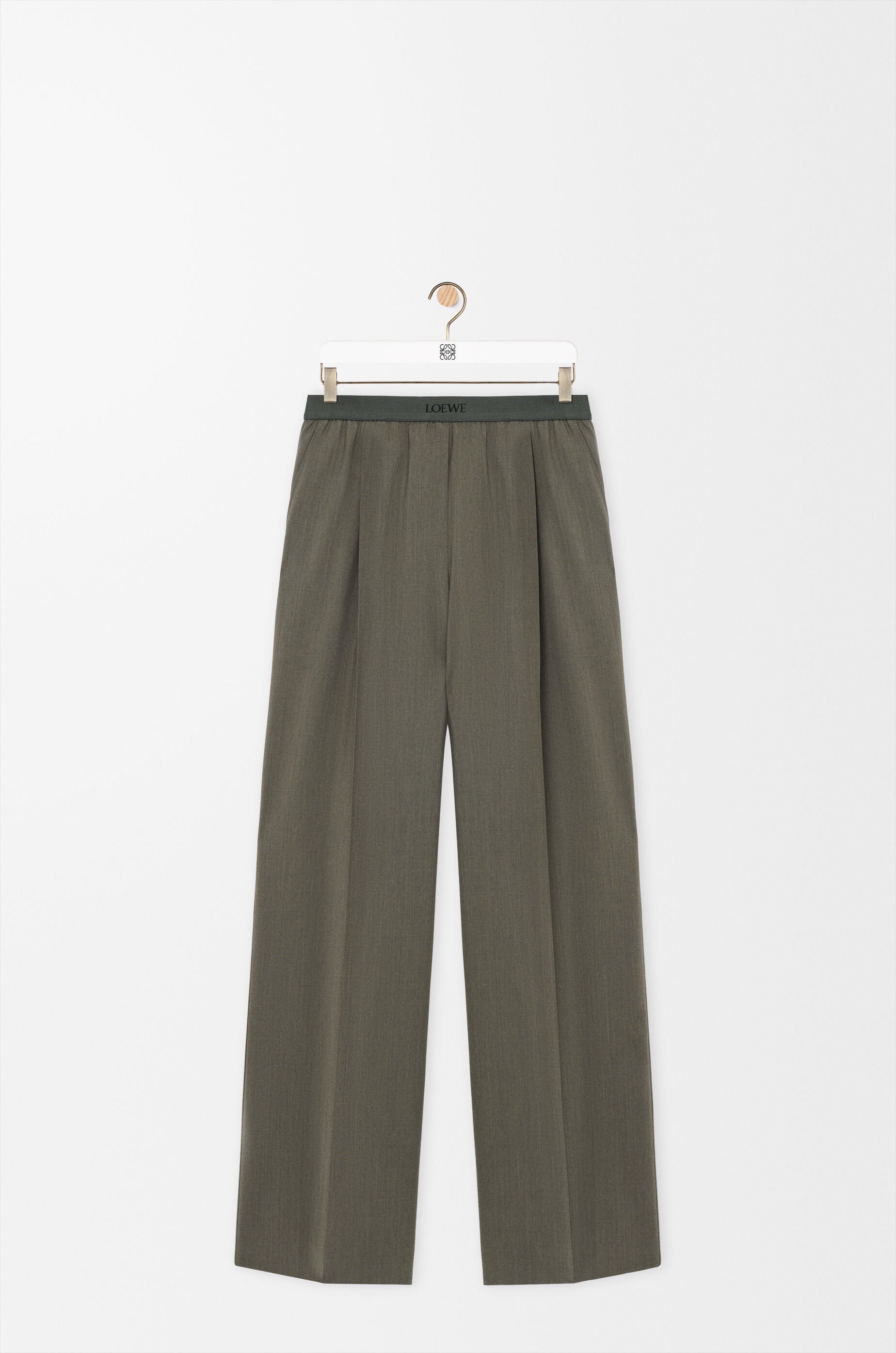 Trousers in wool Green - LOEWE