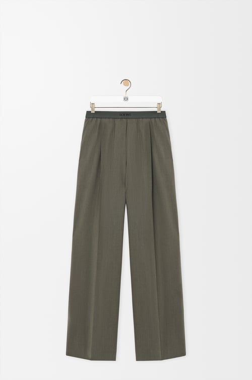 LOEWE Trousers in wool Khaki Green