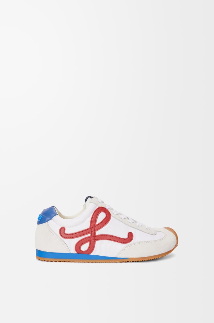 LOEWE 尼龙和牛皮革 Ballet Runner 2.0 男士运动鞋 白色/红色/蓝色