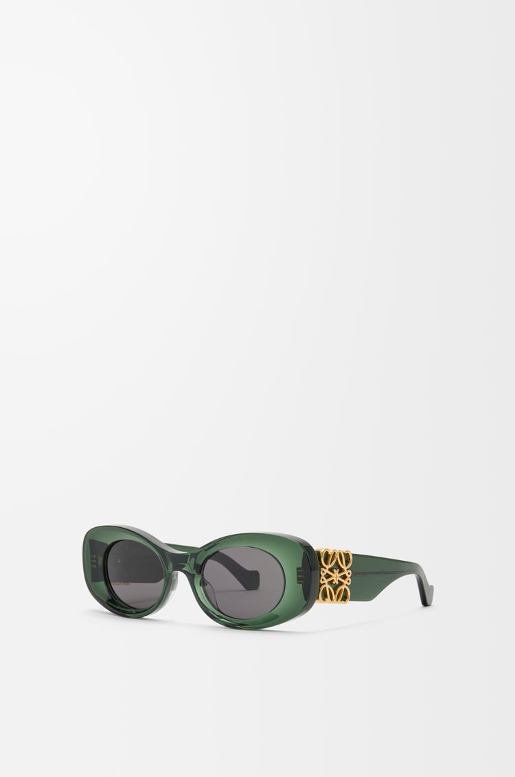 LOEWE 斜面橢圓形 Maxi Anagram 太陽眼鏡 深綠色