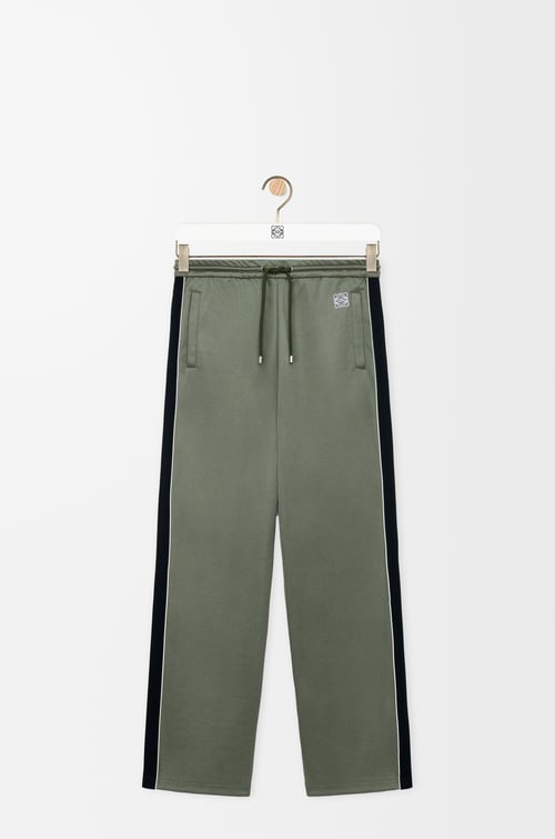LOEWE Tracksuit trousers in technical jersey Khaki Green