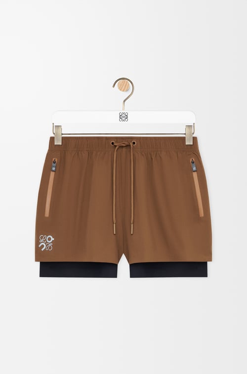 LOEWE Performance shorts in technical shell Toffee