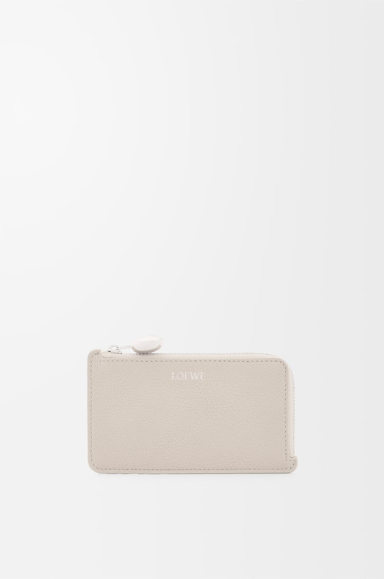 LOEWE Pebble coin cardholder in pebble grained calfskin Light Ghost