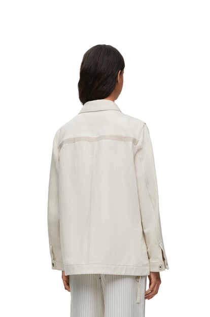 LOEWE Workwear jacket in cotton and linen Ecru plp_rd