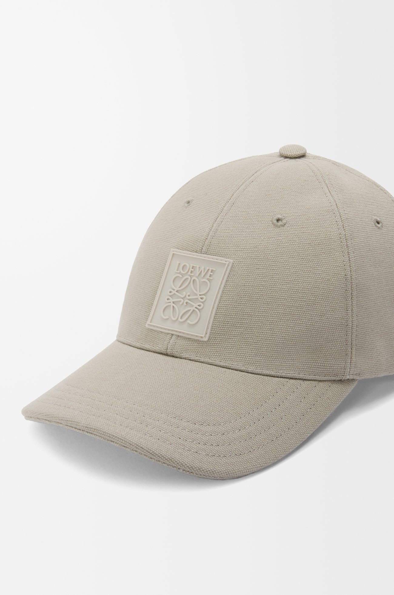 LOEWE Gorra con parche en lona Gris Valva plp_rd