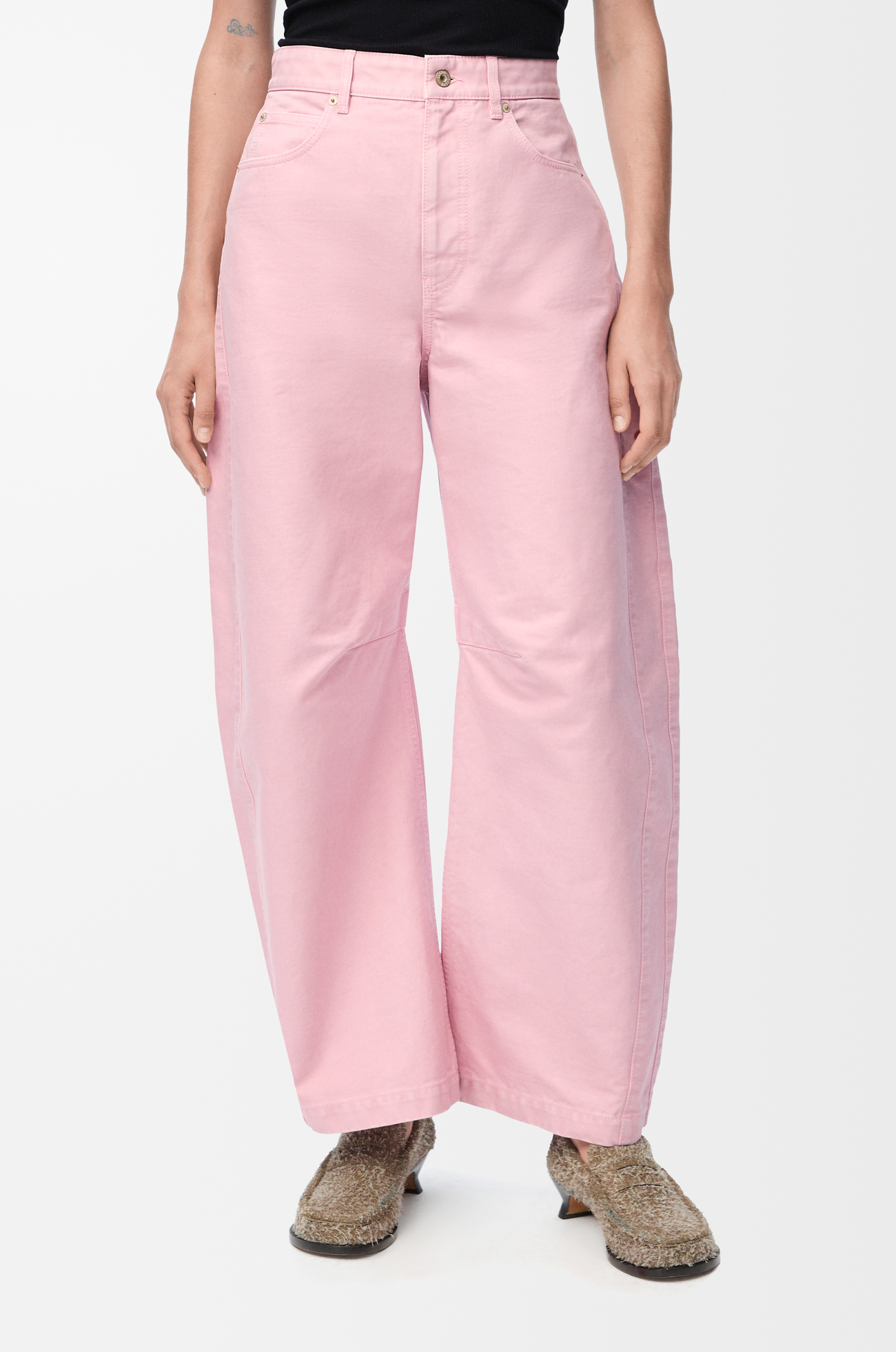 LOEWE Barrel trousers in cotton Pink
