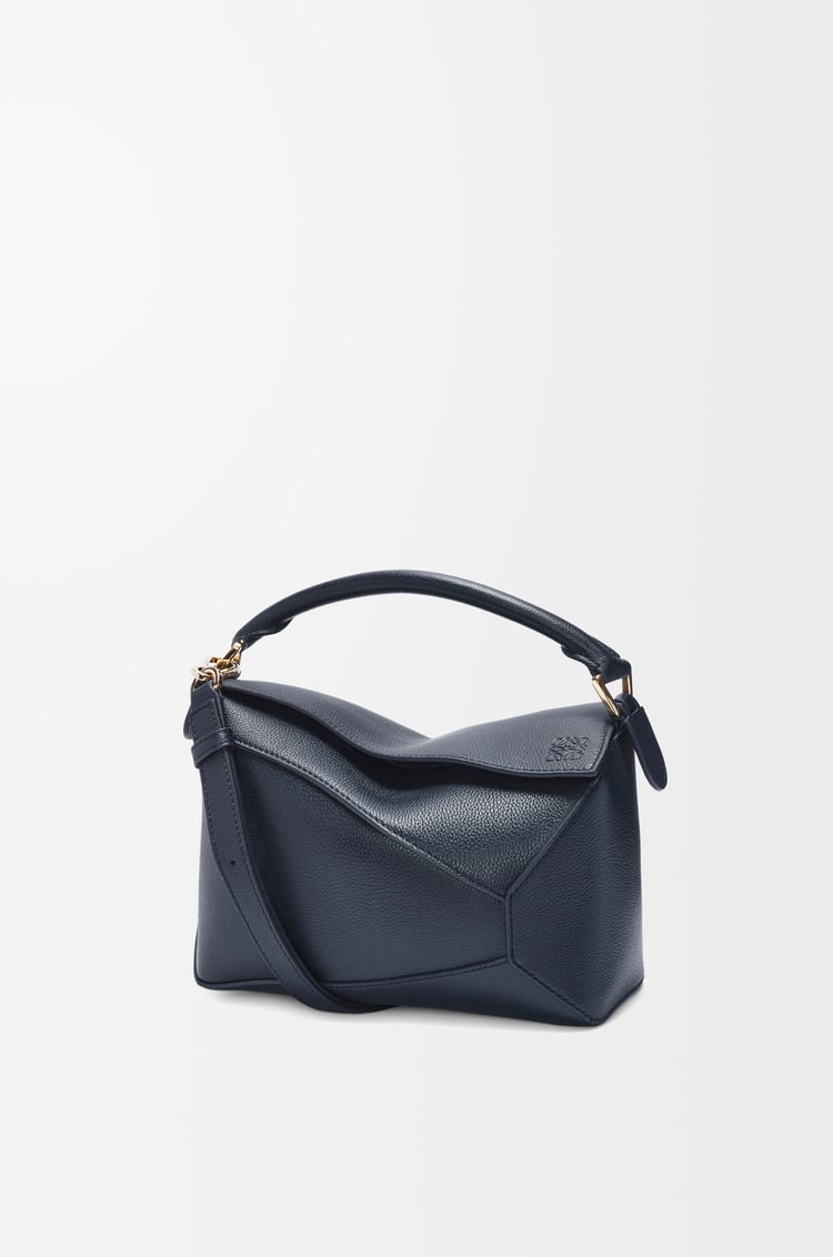 LOEWE Small Puzzle Edge bag in soft grained calfskin Deep Navy