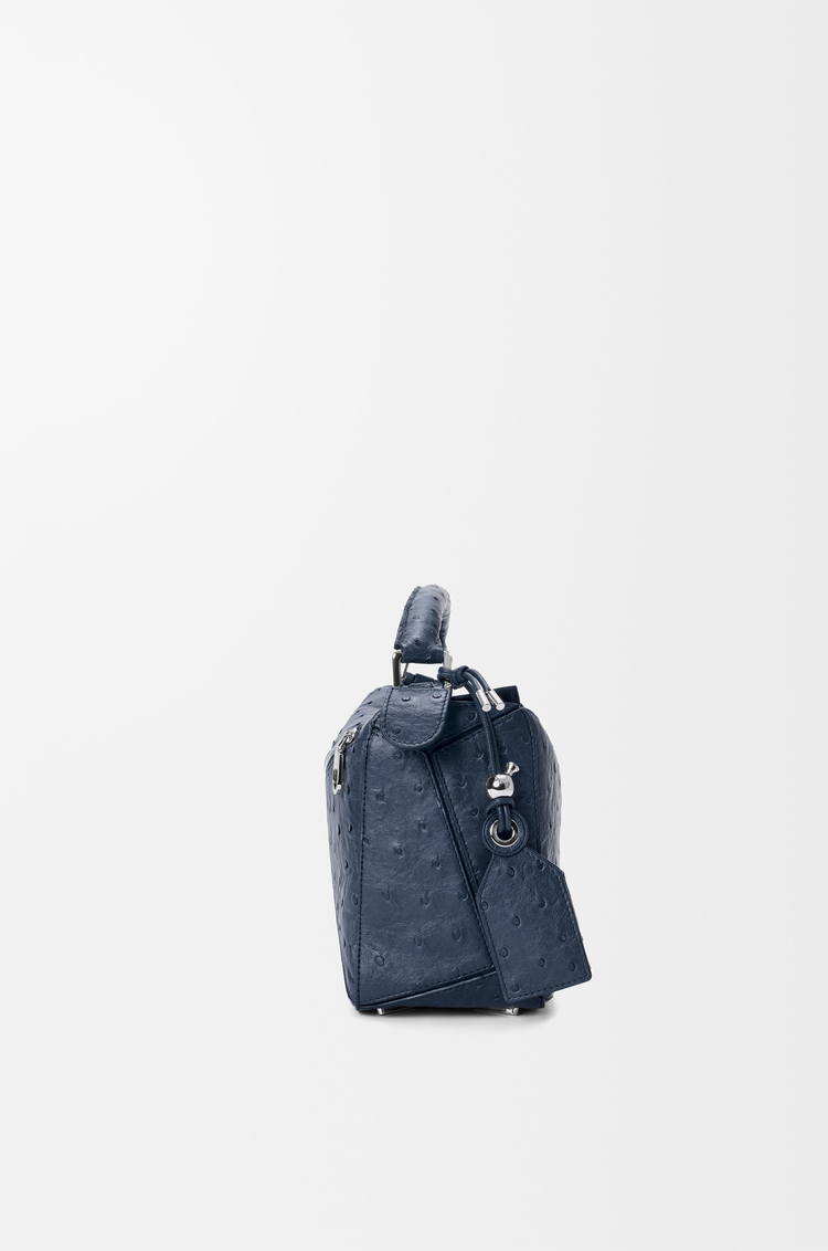 LOEWE フェザーライト パズルバッグ スモール（オーストリッチ） ディープネイビー