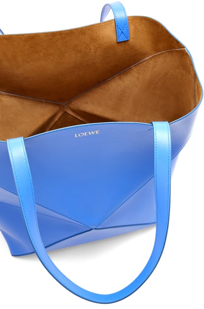 LOEWE XL Puzzle Fold Tote in shiny calfskin Seaside Blue plp_rd