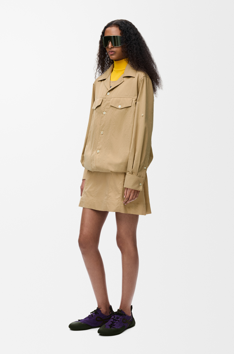 LOEWE Dress in cotton and silk Light Beige