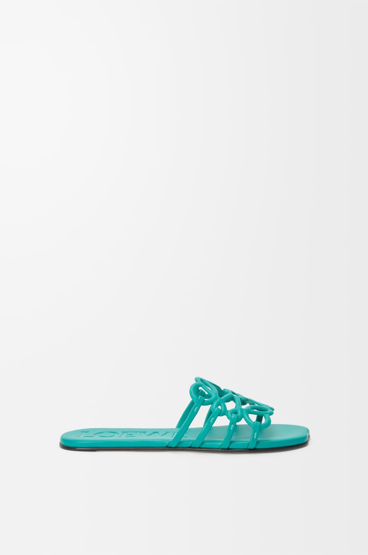 LOEWE Sandalia Petal Anagram en piel de ternera Turquesa