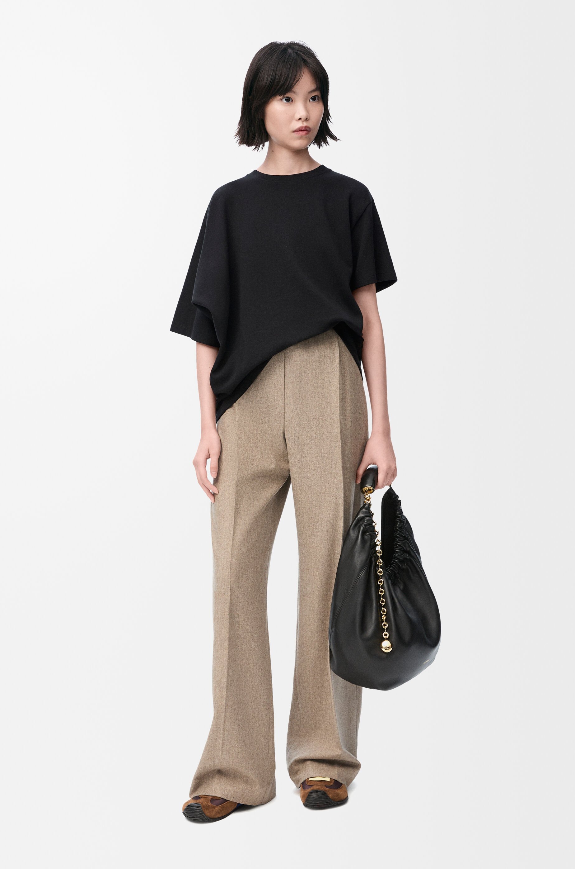 ドレープ Tシャツ(コットンブレンド) ブラック - LOEWE ドレープ Tシャツ(コットンブレンド) ブラック - LOEWE