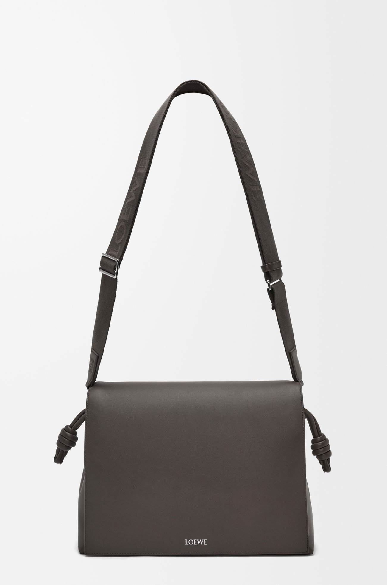 LOEWE Bolso Flamenco Satchel en piel de ternera Gris Oscuro